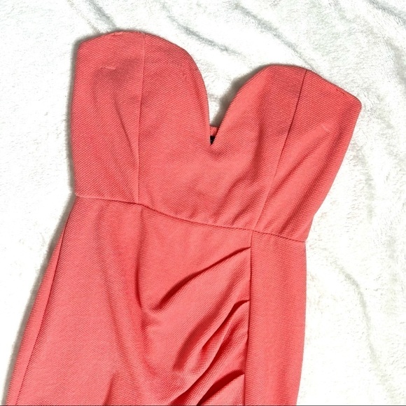 Trac Coral Deep Plunge Bandeau Mini Going Out Party Dress Size Medium - Picture 4 of 13